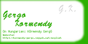 gergo kormendy business card