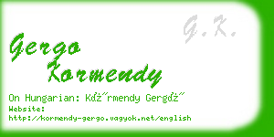 gergo kormendy business card